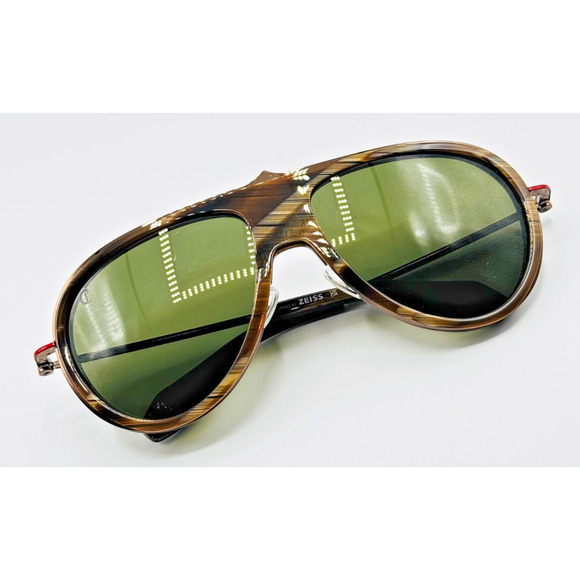 Louboutin Sunglasses Greggo LB0004 62N Brown Horn Aviator Frame Green Lens 61mm main image 13